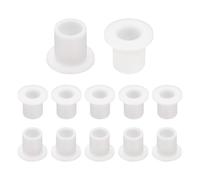 QUARKZMAN 12 Piezas de Bujes de Cojinete, Manga de Cojinetes de Plástico con Bridas ID 6mm x OD 8mm x Longitud 10mm, Cojinetes de Silicona, Casquillos de Brida Blanco