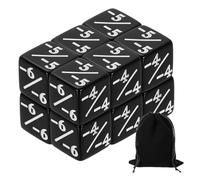 QUARKZMAN 12 Piezas De Dados Mágicos Contadores, Juego De Dados D6 De Fichas De Vida De Acrílico con Bolsa para Accesorios De Juegos De Cartas Estándar, Negro