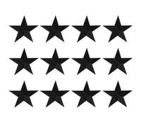 QUARKZMAN 12 Piezas de Parches de Estrella para Planchar, Parches Bordados de Estrella para Coser, Parche Decorativo de Reparación para Manualidades Diy Mochilas Sombreros Ropa, 82mm Negro