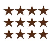 QUARKZMAN 12 Piezas de Parches de Estrella para Planchar, Parches Bordados de Estrella para Coser, Parche Decorativo de Reparación para Manualidades Diy Mochilas Sombreros Ropa, 82mm Marrón