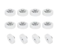 QUARKZMAN 12 Piezas De Rodillos Para Cajones De 19mm Poleas De Posicionamiento De Plástico Con Rosca M6 X 0.12" Superficie Plana Ruedas De Repuesto Con Rodamientos Para Piezas De Muebles