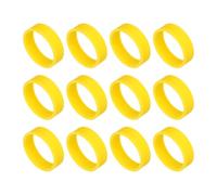 QUARKZMAN 12 Piezas Elásticas De Goma De Silicona 20mm/0.8" Anillos De Goma Tiras Para Cable Elásticas Fuertes Antideslizantes Para Envoltura De Cordon Bolsa Envolturas Amarillo