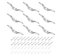 QUARKZMAN 12 Piezas Grapas para Cuerda Persianas 65x10mm, Soporte Seguridad para Cuerda Persianas Aleación Zinc, Ganchos para Cuerda Ventana con Tornillos para Cortinas, Plateado