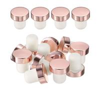 QUARKZMAN 12 Piezas Tapones de Corcho para Botellas de Vino, Tapón en Forma de T, Tapón de Vino, Tapones de Corcho Reutilizables para Botellas de Vino Casero Cerveza, Color Oro Rosa