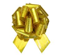 QUARKZMAN 12 Pulgada Gigante Grande Tirar Lazo Grande brillantez Metálico Coche Lazos Cinta para Boda Regalos Regalo Envoltura Navidad, Oro