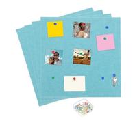 QUARKZMAN 12" X 12" Panel De Corcho Grande Paneles De Fieltro 4 Unidades Tablero De Anuncios Con 25 Chinchetas Y 8 Fijadores Adhesivos Paneles De Corcho Autoadhesivos Para Fotos, Azul Lago