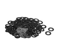 QUARKZMAN 120 Pcs Arandelas Planas, Pasacables de Nylon M12 12Mm Id 24Mm Od 1Mm de Grosor Arandelas Plástico para Juntas de Hojas de Plástico Espaciador de Sellado Anillo, Negro