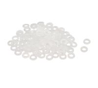 QUARKZMAN 120 Pcs Arandelas Planas, Pasacables de Nylon M4 4Mm Id 8Mm Od 1Mm de Grosor Arandela Lisa Arandelas Plástico para Juntas de Hojas de Plástico Espaciador de Sellado Anillo, Blanco