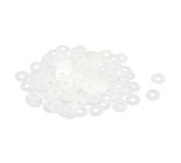 QUARKZMAN 120 Pcs Arandelas Planas, Pasacables de Nylon M5 5Mm Id 15Mm Od 1Mm de Grosor Arandela Lisa Arandelas Plástico para Juntas de Hojas de Plástico Espaciador de Sellado Anillo, Blanco