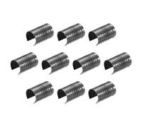 QUARKZMAN 120 Piezas Clips Cuerda Cuero, 14 x 9 Mm, Abrazaderas Cilíndricas Plegables para Extremos Cordón Ajustables, Cierres Cordón Plegables para Cuero para Manualidades, Negro Metálico