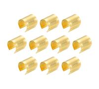 QUARKZMAN 120 Piezas Clips Cuerda Cuero, 17 x 15 Mm Abrazaderas Cilíndricas Plegables para Extremos Cordón Ajustables, Cierres Cordón Plegables para Cuero para Manualidades, Dorado