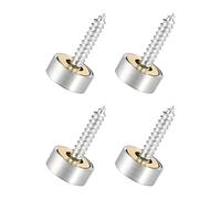 QUARKZMAN 12mm Espejo Tornillos x 4uds Cepillado Inoxidable Acero Decorativas Tapas Cubierta Sujetadores para Decorativo Espejo y Letrero Publicidad Herraje, [Plateado]