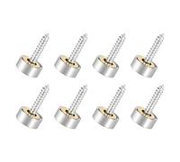 QUARKZMAN 12mm Espejo Tornillos x 8uds Cepillado Inoxidable Acero Decorativas Tapas Cubierta Sujetadores para Decorativo Espejo y Letrero Publicidad Herraje, [Plateado]