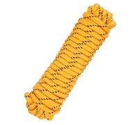 QUARKZMAN 12mm x 15m Cuerda De Polipropileno, Cuerda Multiusos Trenzada Sólida para Bote Marino para Camping, Asta De Bandera, para Ropa, Exterior, Negro/Amarillo
