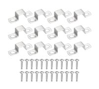 QUARKZMAN 12Pcs Abrazadera En Forma De U Para Tubo Cuadrado 20x20mm Soporte En Forma De U De Acero Inoxidable 304 Abrazadera De Correa Cuadrada Con TornillosPara Tubos Barra Para Barandales