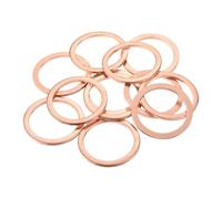 QUARKZMAN 12pcs Arandelas de Cobre, 30x24x1.5mm (OD*ID*Grosor) Arandela para Carter Aceite Puerta Bisagra Plana Redonda Metálica Accesorio Hidráulico Conexión Combustible Perno Reparación