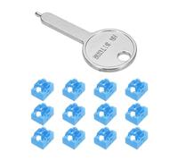 QUARKZMAN 12pcs Bloqueador de Puerto con Cierre RJ45/Puerto de Polvo PC con Llave Codificada, Azul