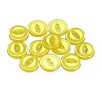 QUARKZMAN 12pcs Botones de Ojo de Pez，10mm 16L Botón Redondo de Resina para Costura con 2 Agujeros Accesorio para Tejer Bricolaje Manualidades Ropa Tela Arte Moda Pantalones, Amarillo