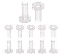 QUARKZMAN 12Pcs Cojinetes de Manga Bridada 4mm Id 5mm Od 15mm L, Casquillos de Nylon, Translúcidos