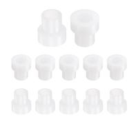 QUARKZMAN 12Pcs Cojinetes de Manga Bridada 5mm Id 7mm Od 10mm Longitud Buje de Nylon, Blanco