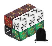 QUARKZMAN 12Pcs Dados Mágicos Contadores, Juego De Dados D6 De Vida De Acrílico para Juegos De Cartas Estándar, Blanco, Negro, Rojo/Negro, Verde/Negro