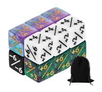 QUARKZMAN 12Pcs Dados Mágicos Contadores, Set De Dados D6 De Vida De Acrílico con Bolsa para Accesorios De Juego De Cartas Estándar, Blanco, Negro, Verde Y Morado, Azul Y Morado