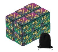 QUARKZMAN 12Pcs Dados Mágicos Contadores, Set De Dados D6 De Vida De Acrílico con Bolsa para Accesorios De Juegos De Cartas Estándar, Verde Y Morado