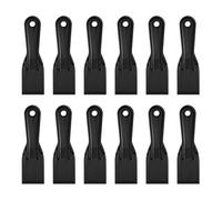 QUARKZMAN 12pcs Espátula De agramasa 1.97" Cuchillas De agramasa Plásticas Flexibles Desechables Herramienta Limpiadora Para Extender Pintura Reparación Relleno Parcheado Negro