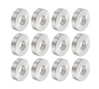 QUARKZMAN 12pcs M8 Separadores de Aluminio, Espaciadores Redondos de Metal Espaciadores Metálicos de Aluminio para M8 Tornillo Pernos, 8.5x20x6mm (ID*OD*Esp.)