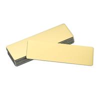 QUARKZMAN 12Pcs Placas Identificación Blanco 3.1 X 1" Placa Nombre Metal Grabada Con laser Adhesivo Fuerte Identificación Aluminio Anodizado Personalizadas Blanco Para Señales Dorado