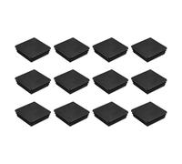 QUARKZMAN 12Pcs Tapones de Plástico Cuadrados, 60 x 60mm Tapas Laminares de Extremo de Tubo de PE para Patas de Silla de Muebles, Tuberías, se Aplica a Tubo de Forma Cuadro de 54-58mm, Negro