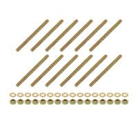 QUARKZMAN 12Pcs Varilla Roscada Completa, 5/16" UNC x 4" Varillas Roscadas Acero al Carbono Zincadas con Tuercas y Arandelas para Abrazaderas, Colgadores y Pernos en U, Color Zinc