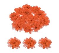 QUARKZMAN 12uds Gasa Floreses 3 Pulgadas Naranja Artificial Manualidades Falsas Floreses Bricolaje Tela Floreses Cabeza para Manualidades Ropa, Graduación Diademas Flores