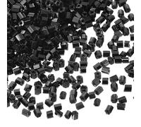 QUARKZMAN 1400 Piezas de Tubos de Vidrio Bugle Beads, Mini Cuentas Espaciadoras de Semillas de Vidrio Suelto de 1.5x1.5mm para Hacer Pendientes, Collares, Pulseras y Joyas (Negro)