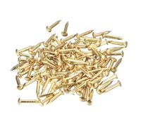 QUARKZMAN 140Pcs Clavos Pequeños de Latón, Tornillos de Madera 1.2x8mm(DxL) Cabeza Redonda para Proyectos de Bricolaje en Madera, Cajas Decorativas y Hogar, Tono Latón
