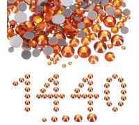 QUARKZMAN 1440 Pcs Strass A Caldo, 2mm-5mm, Cristalli In Vetro Con Fondo Piatto E Sacchetto Trasparente Kit Per Unghie Artigianato Abbigliamento Decorazione F Da Te 5 Misure (SS6-SS20
