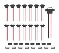 QUARKZMAN 15 Piezas Conector Tipo C Hembra Para Chasis, 2 Pines Pigtail Impermeable Con Cable Al Descubierto Y Anillo De Goma Para Instalación De Puerto De Carga USB-C DIY (Terminal.