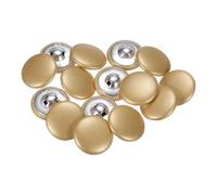 QUARKZMAN 15 piezas de Botón Redondo de 28mm con Cubierta de Cuero de 44L y Vástago Metálico para Trajes Nupciales, Vestidos, Blusas y Manualidades de Costura, Tono Dorado
