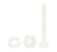 QUARKZMAN 150 Pcs/50 Juegos Tornillos de Cabeza Hexagonal de Nylon, M3 x 25mm Tornillos Hexagonal Plástico Roscado Completo con Tuercas y Arandelas Planas para Accesorios Industriales