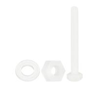 QUARKZMAN 150 Pcs/50 Juegos Tornillos de Cabeza Hexagonal de Nylon, M4 x 35mm Tornillos Hexagonal Plástico Roscado Completo con Tuercas y Arandelas Planas para Accesorios Industriales
