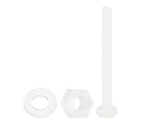 QUARKZMAN 150 Pcs/50 Juegos Tornillos de Cabeza Hexagonal de Nylon, M4 x 40mm Tornillos Hexagonal Plástico Roscado Completo con Tuercas y Arandelas Planas para Accesorios Industriales