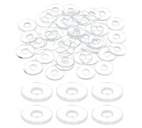 QUARKZMAN 150 Pcs Arandelas Planas De PVC Transparentes Arandelas Lisas 3mm DI 8mm DE 1mm De Espesor Espaciadores Planos Redondos Para Tornillos Pernos Manija Puerta Ducha Vidrio Baño