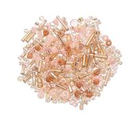 QUARKZMAN 1500 Piezas De Cuentas De Vidrio Mezcladas 2-4 mm Mini Tubo Abalorios Sueltos Para Manualidades Con Agujero Abalorios Separadores A Granel Para DIY Manualidades Champaña