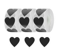 QUARKZMAN 1500 piezas de Pegatinas de Corazón Negro de 1 Pulgada Autoadhesivas Etiquetas de Codificación para Manualidades DIY, Tareas, Oficina, Tienda, Hogar, Marcado en el Aula