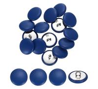 QUARKZMAN 15Pcs Botones Cubiertos De Cuero 20mm 32L Botones Cosidos Redondos Con Vástago Metálico Para Ropa Abrigos Sombreros Decoración De Sofá Manualidades DIY Azul