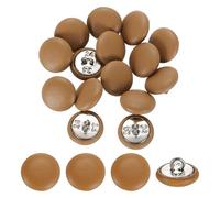 QUARKZMAN 15Pcs Botones Cubiertos De Piel, 15Mm 24L Botones Cosidos Con Vástago Metálico Redondo Para Ropa Abrigos Sombreros, Decoración De Sofá, Manualidades DIY, Naranja Oscuro