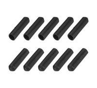 QUARKZMAN 15Pcs Tapón Termorretráctil 8mm ID x 35mm L Relación de Contracción 3:1 Tapas Termorretráctil con Revestimiento Sellado Impermeable Adhesivo Color Negro