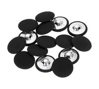 QUARKZMAN 15Pzs Botón Cubierto de Tela, Botones Redondos de Costura con Espiga Metálica de 25mm 40L, Botón Cubierto de Tela para Abrigos, Vestidos, Suéteres, Sombreros, Manualidades, Negro