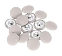 QUARKZMAN 15Pzs Botones Cubiertos de Tela, Botones Redondos para Coser con Espiga Metálica de 18mm 28L, para Abrigos, Vestidos, Suéteres, Sombreros y Manualidades, Color Beige