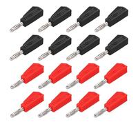 QUARKZMAN 16 Pcs Conectores Banana De 4mm, 20A Enchufe Banana De 4mm Conectores para Cable De Altavoz, Conector Banana para Cable De Audio, Negro Y Rojo